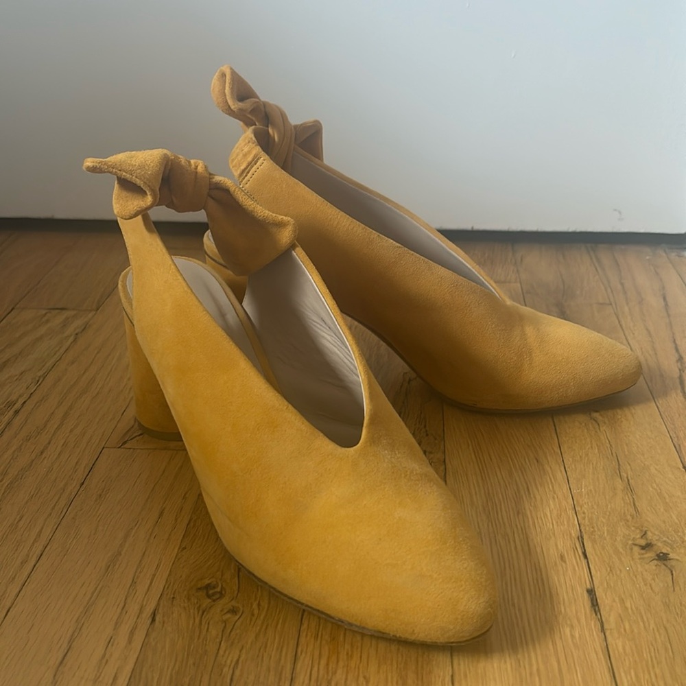 Cos mustard yellow slingback heels